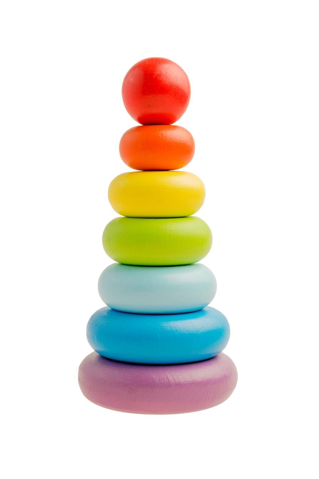 Kids Colorful Wooden Stacking Rings Toy